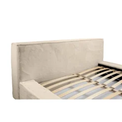 Meublorama Lit coffre ORLANE Beige Velours de dune 180x200 cm Sommier relevable Design haut de gamme* Lit Double