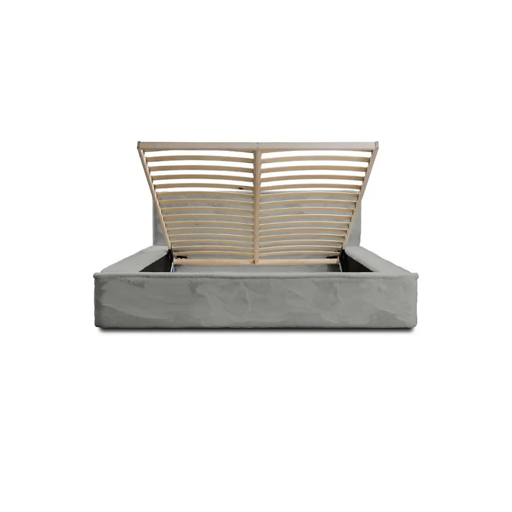 Lit coffre ORLANE Gris Charbon minéral polaire 140x200 cm Sommier relevable Design haut de gamme>Meublorama Online