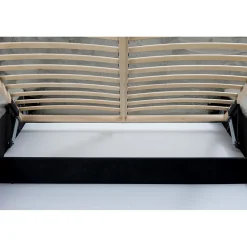 Lit coffre ORLANE Gris Charbon minéral polaire 140x200 cm Sommier relevable Design haut de gamme><noscript><img width=