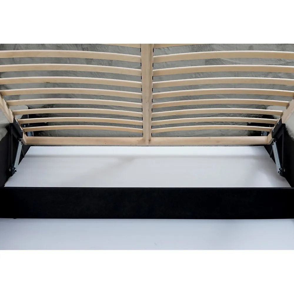 Lit coffre ORLANE Gris Charbon minéral polaire 140x200 cm Sommier relevable Design haut de gamme>Meublorama Online