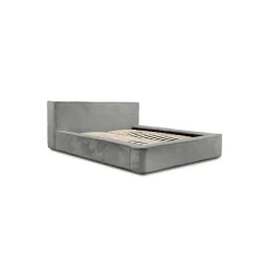 Meublorama Lit coffre ORLANE Gris Charbon minéral polaire 180x200 cm Sommier relevable Design haut de gamme* Lit Double