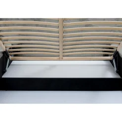 Meublorama Lit coffre ORLANE Gris Charbon minéral polaire 180x200 cm Sommier relevable Design haut de gamme* Lit Double