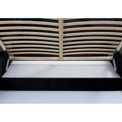 Lit coffre ORLANE Noir Ardoise polaire 160x200 cm Sommier relevable Design haut de gamme><noscript><img width=