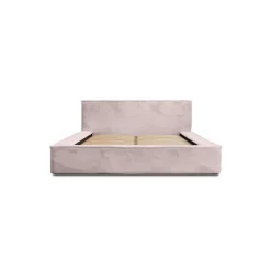 Lit coffre ORLANE Rose Poussière de rose polaire 160x200 cm Sommier relevable Design haut de gamme>Meublorama Outlet