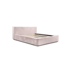 Lit coffre ORLANE Rose Poussière de rose polaire 160x200 cm Sommier relevable Design haut de gamme><noscript><img width=