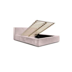 Lit coffre ORLANE Rose Poussière de rose polaire 160x200 cm Sommier relevable Design haut de gamme><noscript><img width=
