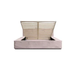 Lit coffre ORLANE Rose Poussière de rose polaire 160x200 cm Sommier relevable Design haut de gamme><noscript><img width=