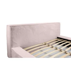 Lit coffre ORLANE Rose Poussière de rose polaire 160x200 cm Sommier relevable Design haut de gamme><noscript><img width=
