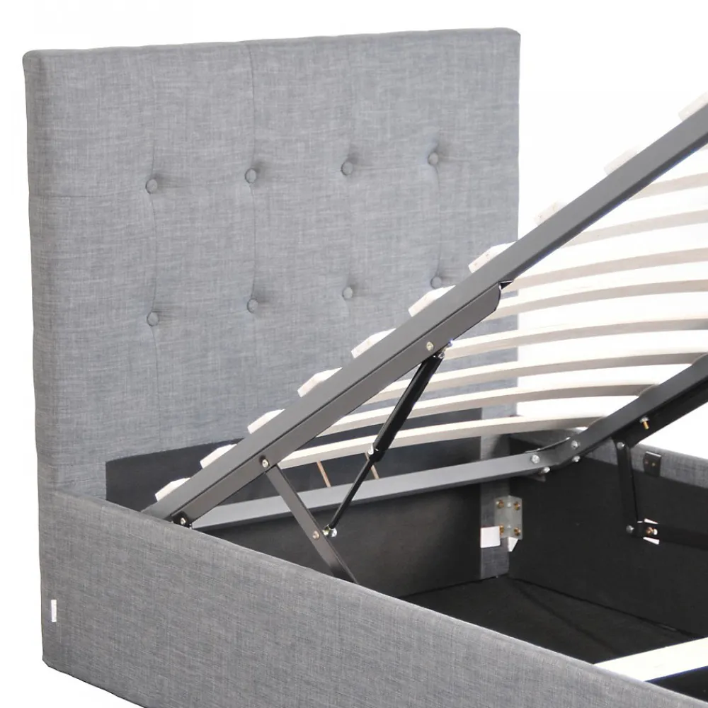 Weber Industries Lit coffre PARMA 90x190 + 1 sommier / Gris clair* Lit Simple