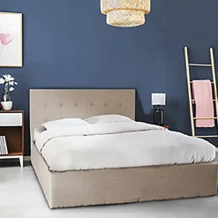 Lit coffre PARMA 140x190 + 1 sommier / Beige><noscript><img width=