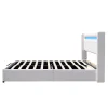 Nuits D'Or Lit coffre rangement 140x190 cm avec tete de lit LED - 12 lattes - montage rapide et facile - confort optimal - design moderne -* Lit Coffre