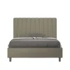 Lit coffre rembourré en simili cuir Agueda cappuccino 140x210>Ityhome