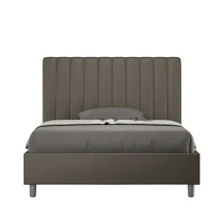 Lit coffre rembourré en simili cuir Agueda cappuccino 140x210>Ityhome