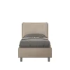 Lit coffre rembourré en simili cuir gris tourterelle Appia 80x210>Ityhome Clearance
