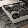 Ityhome Lit coffre rembourré simili cuir blanc Antea 180x190* Lit Coffre