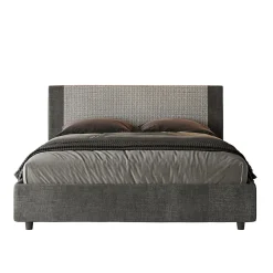 Lit coffre rembourré 160x190 en tissu Labirinto 02 gris Rosal>Ityhome Sale