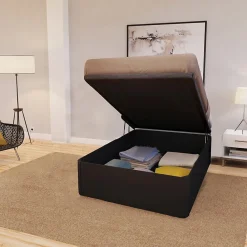 Lit coffre SPIRO 90x200 + 1 sommier / Noir><noscript><img width=