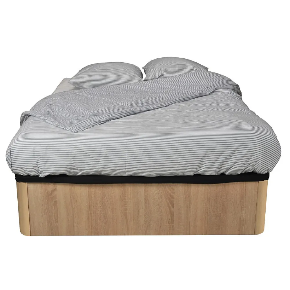 Weber Industries LIT COFFRE SPIRO 180x200cm + 1 SOMMIER / Décor Chêne Blanchi* Lit Coffre