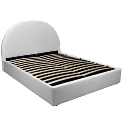LIT COFFRE TISSU BOUCLETTE 160x200 SHERPA + SOMMIER / Blanc><noscript><img width=