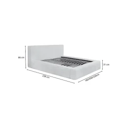 Meublorama Lit coffre VELORA Gris anthracite 160x200 cm Tissu velours doux Sommier relevable Rangement intégré* Lit Double