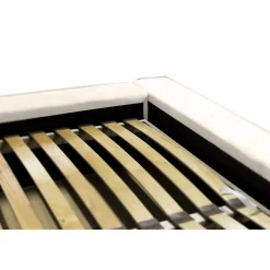 Lit coffre VELORA Perle 180x200 cm Tissu velours doux Sommier relevable Rangement intégré><noscript><img width=