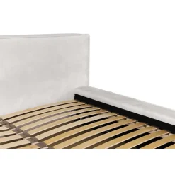 Meublorama Lit coffre VELORA Sable 140x200 cm Tissu velours doux Sommier relevable Rangement intégré* Lit Double