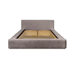 Lit coffre VELORA Taupe rosé bouclé 180x200 cm Tissu velours doux Sommier relevable Rangement intégré>Meublorama Hot