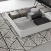 Ityhome Lit coffre 140x200 avec tête de lit inclinée en frêne blanc Demas* Lit Coffre