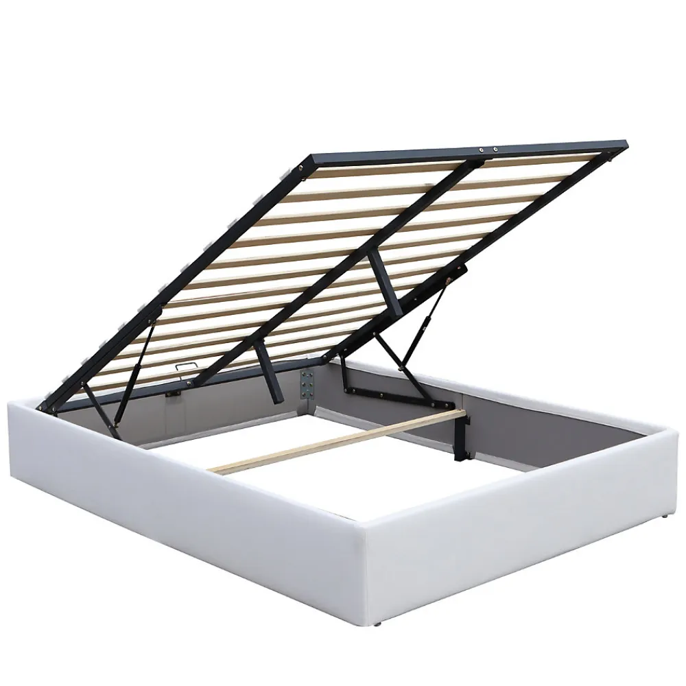 Lit coffre 180x200 cm - dehoussable blanc - montage rapide - revetement facile entretien - rangement optimise - design moderne>Nuits D'Or Best