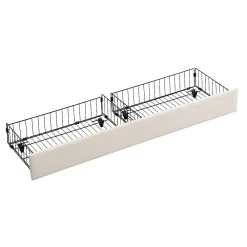 Lit coffre 180x200 cm - Lit coffre hydraulique avec 2 tiroirs et sommier à lattes - Velours - Sans Matelas - Beige><noscript><img width=
