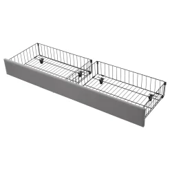 Okwish Lit coffre 180x200 cm - Lit coffre hydraulique avec 2 tiroirs et sommier à lattes - Velours - Sans Matelas - Gris* Lit Coffre