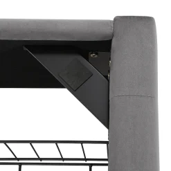 Lit coffre 140x200 cm - Lit coffre hydraulique avec 2 tiroirs et sommier à lattes en bois - Velours - Sans Matelas - Gris><noscript><img width=