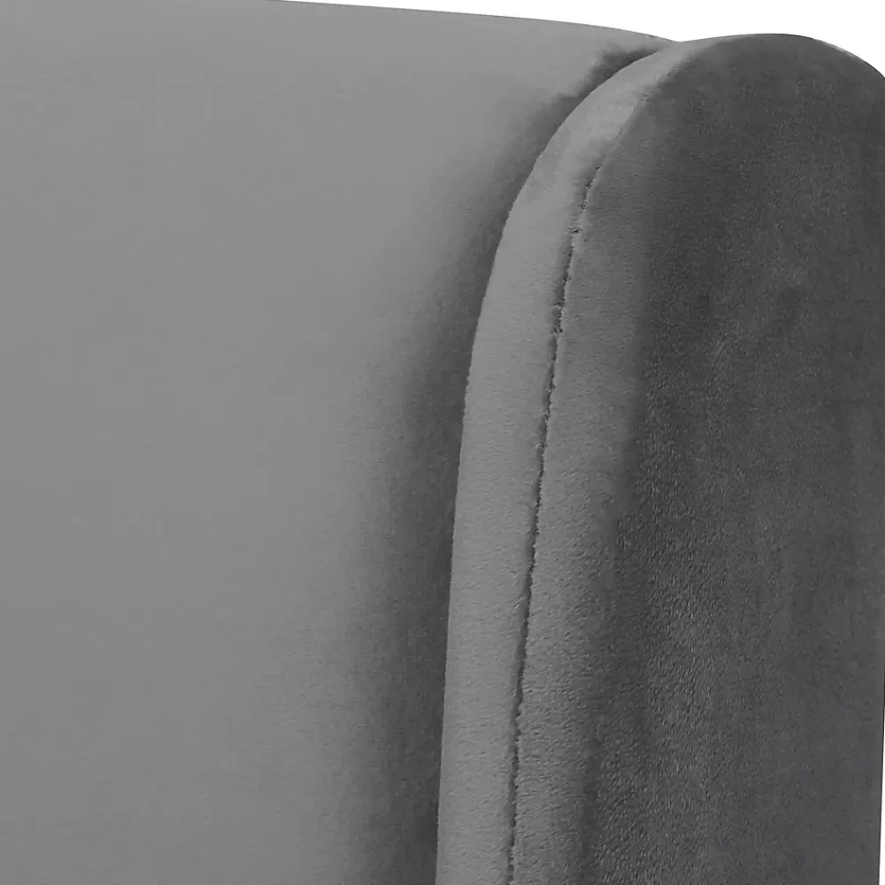 Okwish Lit coffre 140x200 cm - Lit double capitonné avec tête de lit oreille - Velours - Sans Matelas - Gris* Lit Coffre