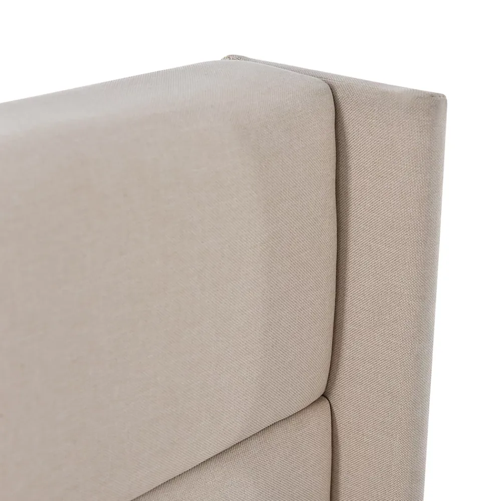Okwish Lit coffre 160x200 cm - Lit double capitonné avec sommier à lattes - Lin - Matelas Inclus - Beige* Ensemble Sommier Et Matelas