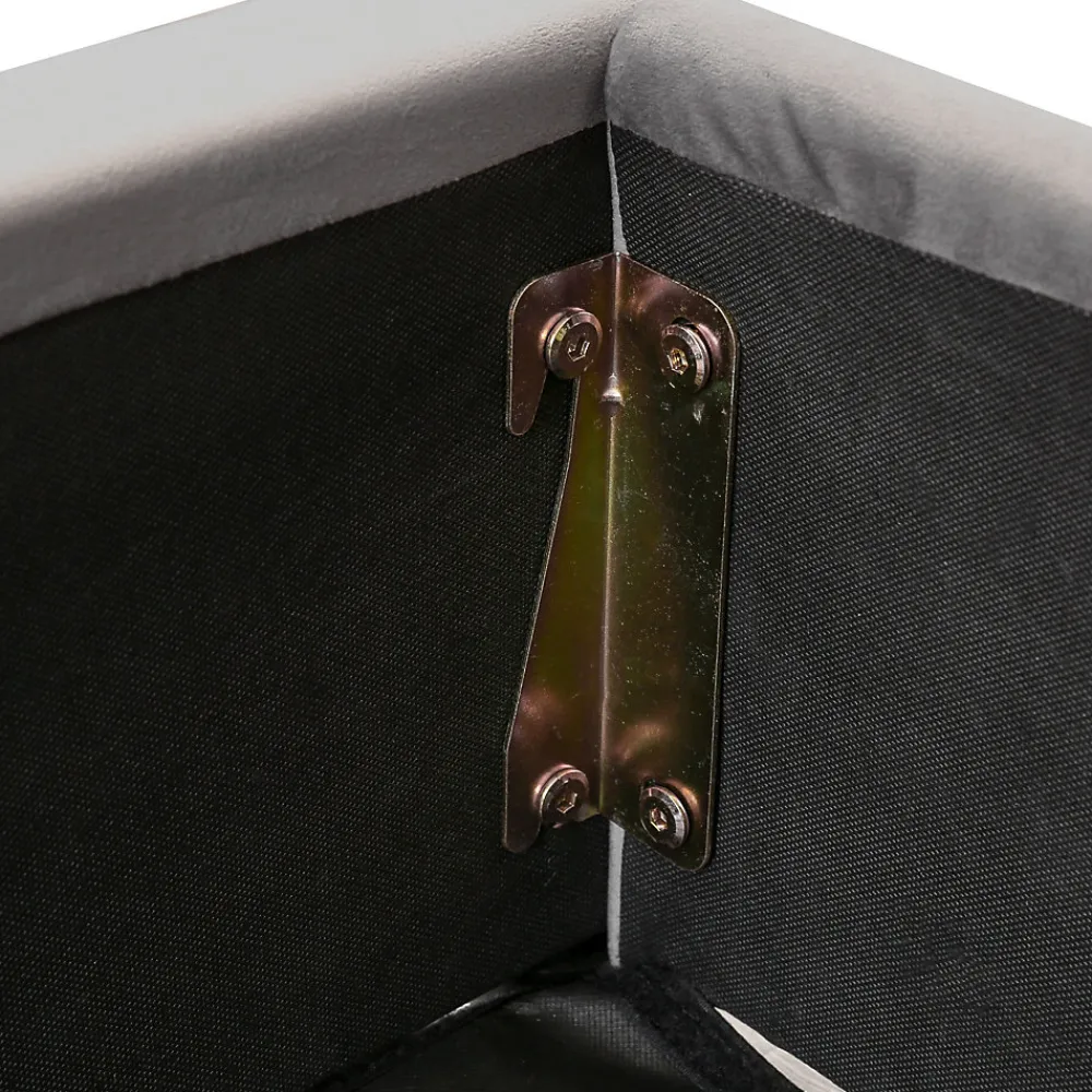 Lit coffre 160x200 cm - Lit double capitonné avec tête de lit oreille - Velours - Sans Matelas - Gris>Okwish Clearance