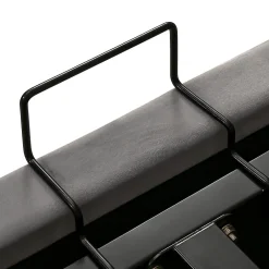 Lit coffre 160x200 cm - Lit double capitonné avec tête de lit oreille - Velours - Sans Matelas - Gris><noscript><img width=