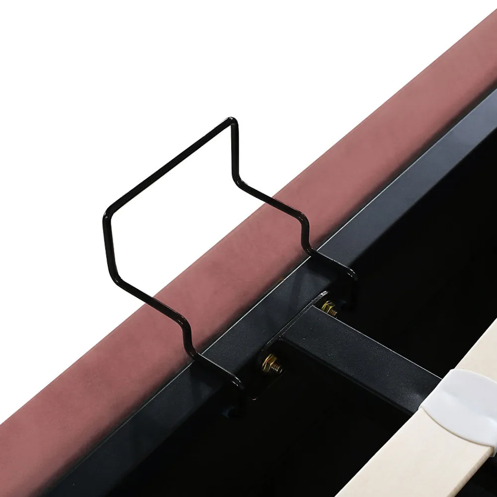 Lit coffre 140x200 cm - Lit double avec tête de lit fleur réglable - Velours + Métal + MDF - Sans matelas - Rose>Okwish Online
