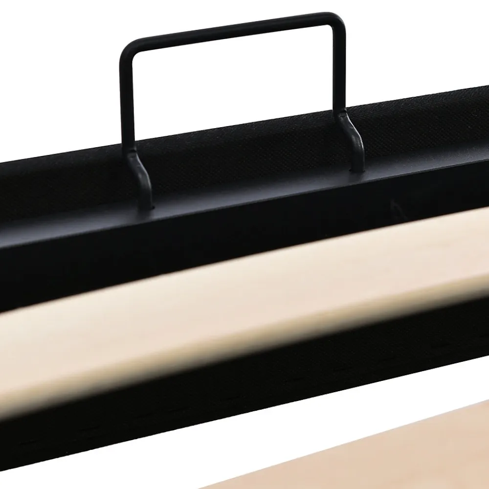 Lit coffre 90x200 cm - Lit simple capitonné avec sommier métallique - Bois massif + Métal - avec Matelas - Gris clair>Okwish Online