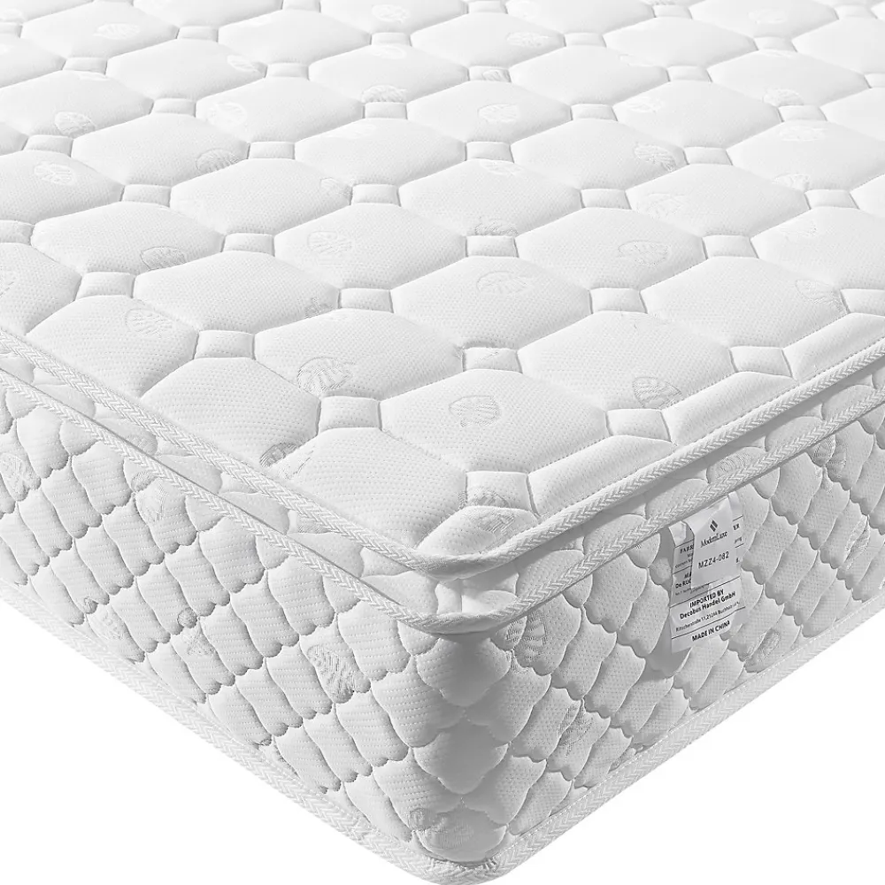 Lit coffre 90x200 cm - Lit simple capitonné avec sommier métallique - Bois massif + Métal - avec Matelas - Gris clair>Okwish Online