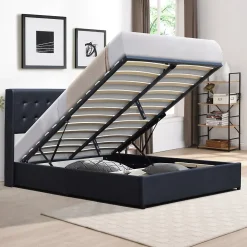 Nuits D'Or Lit coffre 140x200 cm - tete de lit capitonnee - montage rapide et facile - confort optimal - - style moderne* Lit Coffre