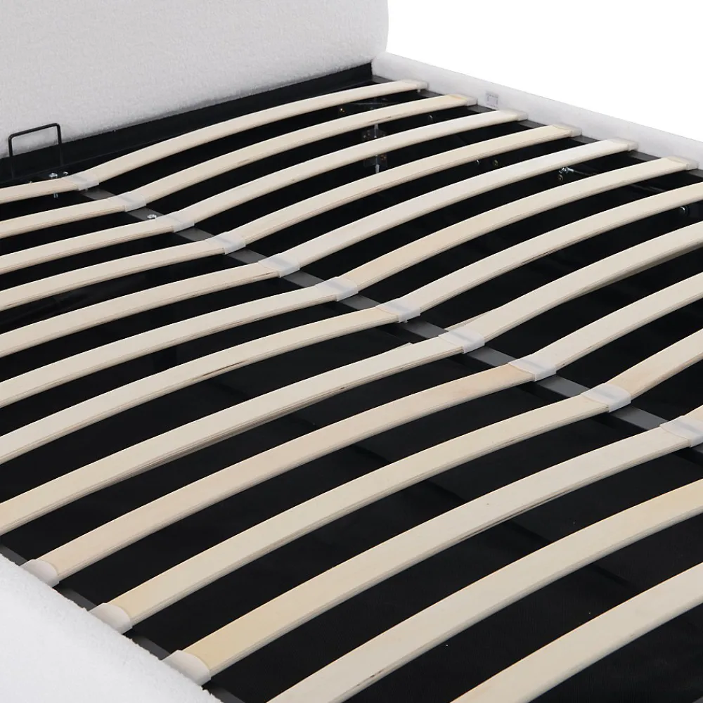 LIT COFFRE 140x190 CM COCOON+ SOMMIER / Tissu Bouclette Blanc>Weber Industries Sale