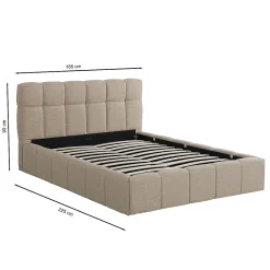 Lit coffre 160x200 cm ELIAS + sommier / Beige><noscript><img width=