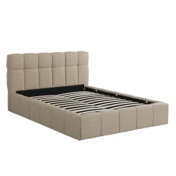 Lit coffre 160x200 cm ELIAS + sommier / Beige><noscript><img width=