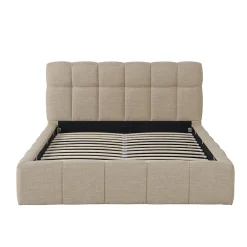 Lit coffre 160x200 cm ELIAS + sommier / Beige><noscript><img width=