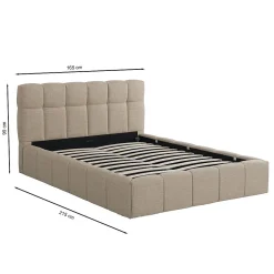 Lit coffre 140x190 cm ELIAS + sommier / Beige><noscript><img width=