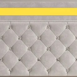 Lit coffre 160x200 cm en velours - avec LED et sommier à lattes - Lit double de rangement - avec tête de lit réglable - Beige><noscript><img width=