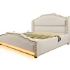 Gutent Lit coffre 140x200, Lit double avec espace de rangement hydraulique, lit de rangement et lit pour adolescent, Beige, sans matelas* Lit Coffre