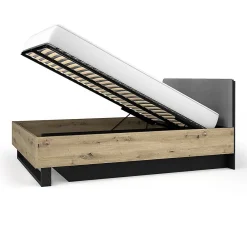Lit Coffre 160x200 MELODY - Design Moderne avec Tete de Lit Rembourrée>Meublorama Online