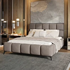 Lit coffre 160x200 sommier inclus Mira Beige>Petits-Meubles New