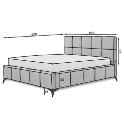 Lit coffre 160x200 sommier inclus Mira Beige><noscript><img width=